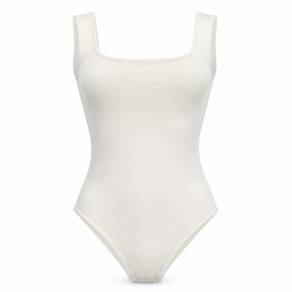 Wasabi‎ Mint Bodysuit L White Polyester Minimalist Clean Girl Quiet Luxury